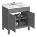 Trafalgar 810mm Grey Vanity Unit with White Marble Basin Top profile small image view 4 