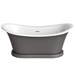 Trafalgar Traditional Bathroom Suite - 1685mm Slipper Bath with Grey Basin Unit + Toilet profile small image view 4 