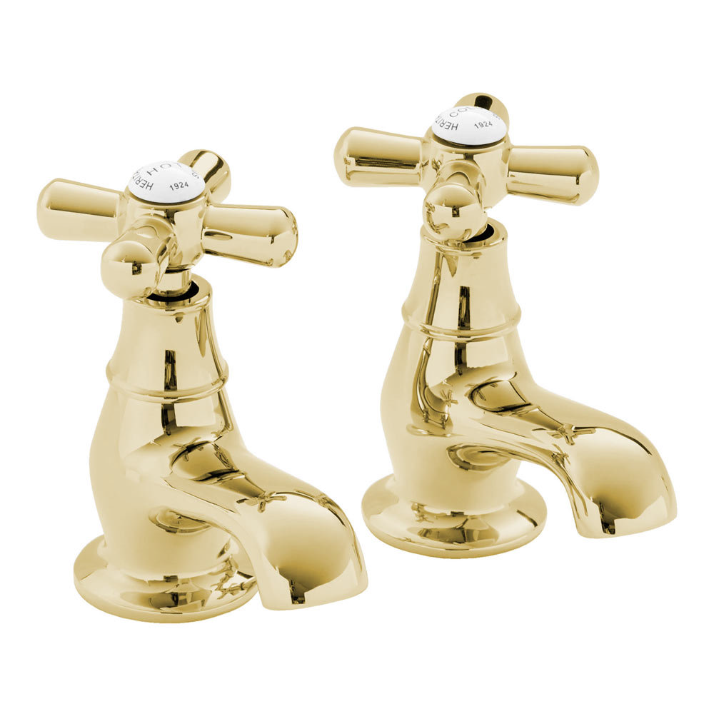Heritage Ryde Bath Pillar Taps | Vintage Gold | Victorian Plumbing