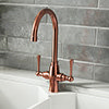 Chatsworth Antique Brass Dual-Lever Traditional Kitchen Tap | Victorian ...