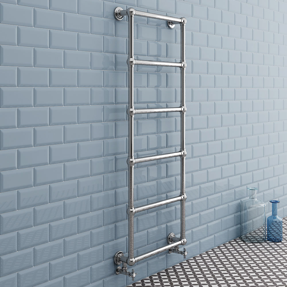 Chatsworth Wall Mounted Towel Rail 1550 x 600mm Chrome Victorian