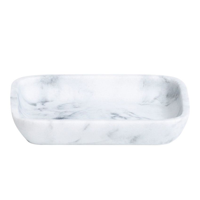 Trafalgar White Marble Effect Polyresin Soap Dish