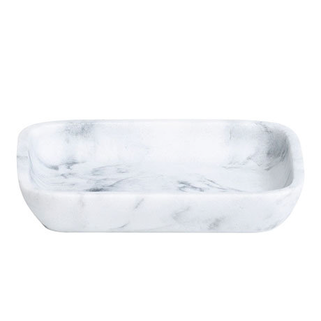 Trafalgar White Marble Effect Polyresin Soap Dish
