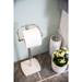 Trafalgar White Marble Effect Freestanding Toilet Roll Holder profile small image view 3 