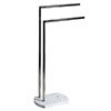 Trafalgar White Marble Effect Freestanding Towel Stand profile small image view 1 
