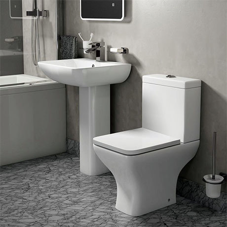 Turin Square Rimless 4 Piece Modern Bathroom Suite Victorian Plumbing Uk