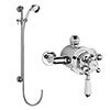Hudson Reed Traditional Dual Exposed Thermostatic Shower Valve + Slider Rail Kit profile small image view 1 