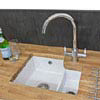 Reginox Tuscany 1.5 Bowl White Ceramic Undermount Kitchen Sink + Waste profile small image view 1 