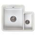 Reginox Tuscany 1.5 Bowl White Ceramic Undermount Kitchen Sink + Waste profile small image view 3 