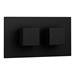 Toreno Matt Black Wall Mounted Waterfall Bath Filler + Concealed Thermostatic Valve profile small image view 6 