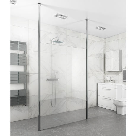 Toronto 700mm Wet Room Screen 2 Ceiling Poles Victorian