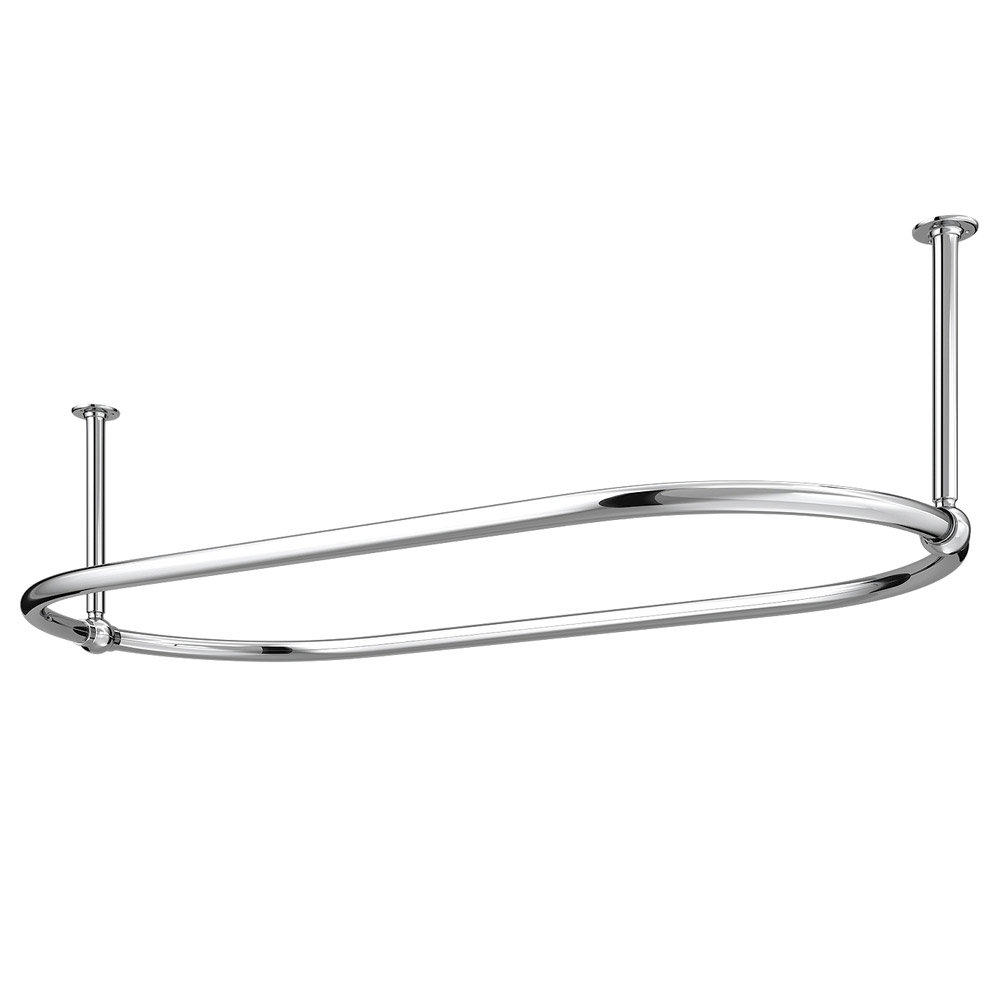 Traditional 1500 X 700mm Chrome Oval Shower Curtain Rail At