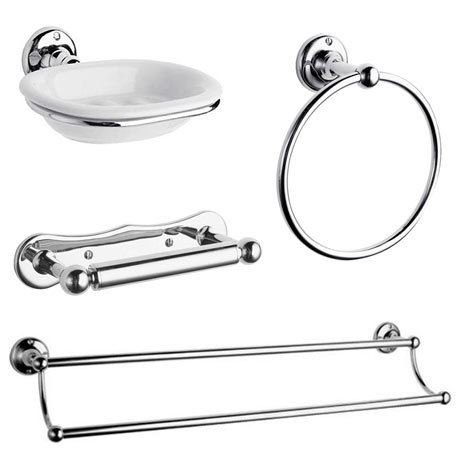 Traditional 4-Piece Bathroom Accessory Pack