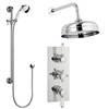 Traditional Concealed Shower Valve w. Slide Rail Kit & Wall Mounted Fixed Head profile small image view 1 