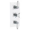 Traditional Triple Concealed Thermostatic Shower Valve with Diverter & Rectangular Plate profile small image view 1 