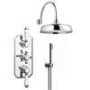 Trafalgar Triple Concealed Shower Valve inc. Outlet Elbow, Handset & Curved Arm with Fixed Head profile small image view 1 