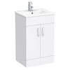 Toreno Small Vanity Sink With Cabinet - 500mm Modern High Gloss White Small Image