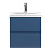 Hudson Reed Urban Satin Blue 500mm Wall Hung 2-Drawer Vanity Unit - URB302A profile small image view 1 