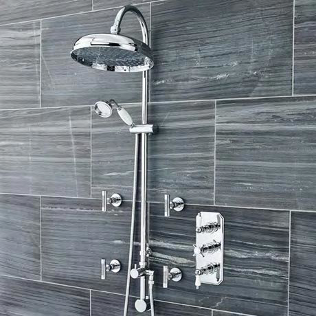 Ultra Traditional Triple Concealed Shower with Luxury Shower Kit & 4 Body Jets