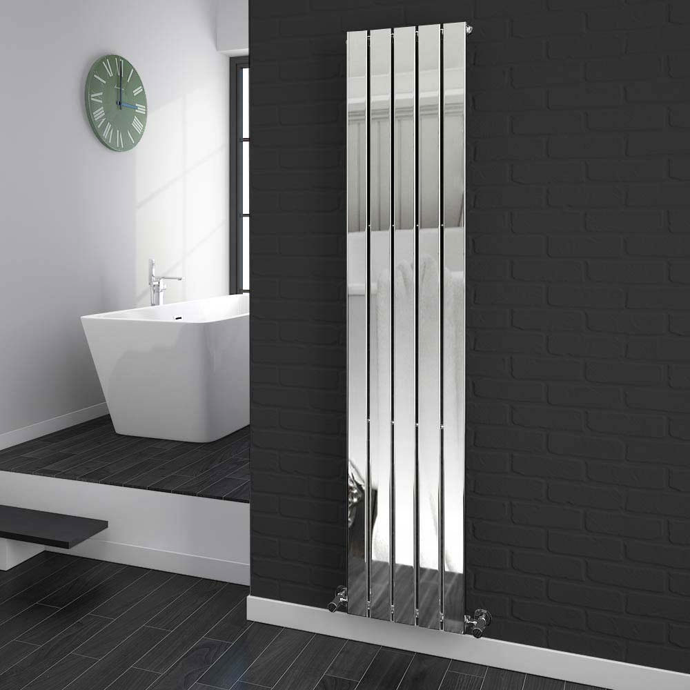 Urban 1600mm Chrome Single Panel Vertical Radiator Various Widths