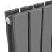 Urban 1800 x 450mm Vertical Double Panel Anthracite Radiator profile small image view 2 