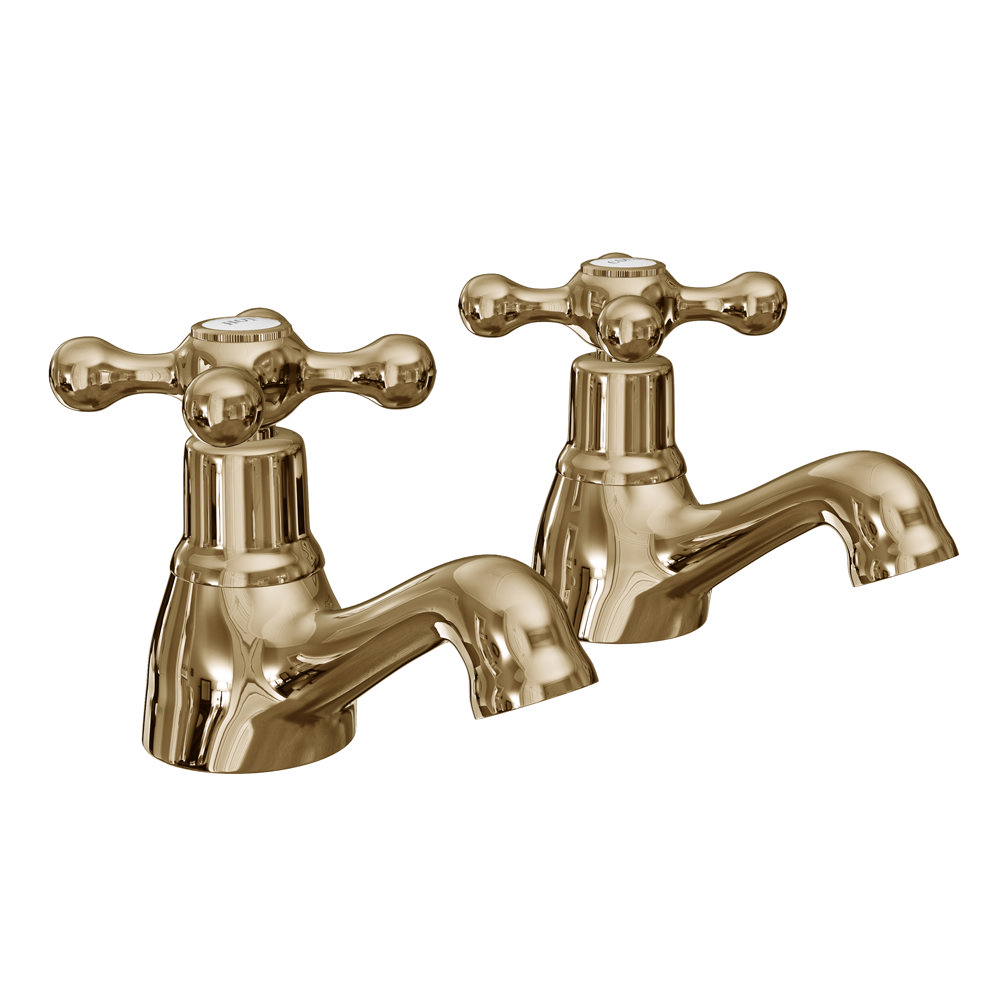 Victoria Gold Traditional Basin Taps Victorian Plumbing UK