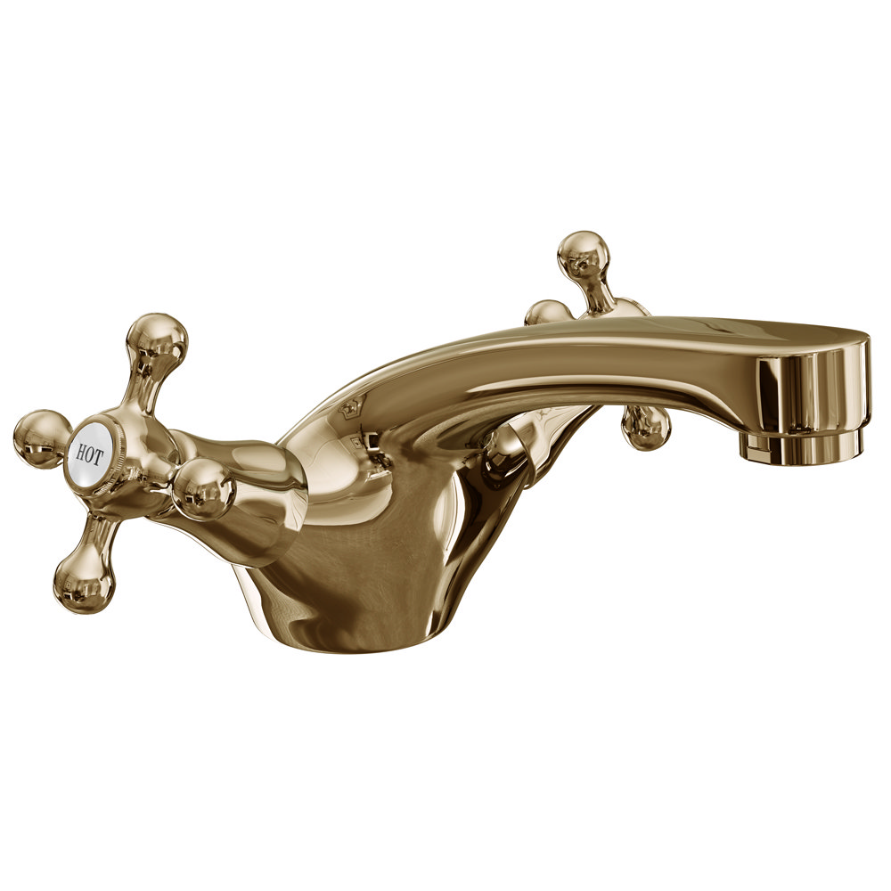 Victoria Gold Traditional Mono Basin Mixer Tap Victorian Plumbing UK