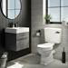 Valencia 450 Gloss Grey Minimalist Wall Hung Vanity Unit with Chrome Handle profile small image view 2 