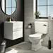 Valencia 450 Gloss White Minimalist Wall Hung Vanity Unit with Brass Handle profile small image view 2 