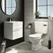 Valencia 450 Gloss White Minimalist Wall Hung Vanity Unit with Chrome Handle profile small image view 2 