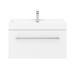 Valencia 800 Gloss White Minimalist Wall Hung Vanity Unit with Chrome Handle profile small image view 5 