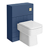 Venice Abstract Blue Complete Toilet Unit w. Pan, Cistern + Brushed Brass Flush profile small image view 1 