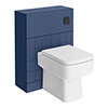 Venice Abstract Blue Complete Toilet Unit w. Pan, Cistern + Matt Black Flush profile small image view 1 
