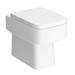 Venice Abstract White Complete Toilet Unit w. Pan, Cistern + Brushed Brass Flush profile small image view 4 