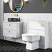 Venice Abstract White Complete Toilet Unit w. Pan, Cistern + Brushed Brass Flush profile small image view 6 