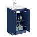 Venice Abstract 500mm Blue Vanity Unit - Floor Standing 2 Door Unit with Chrome Square Drop Handles profile small image view 5 