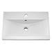 Venice Abstract 600mm White Vanity Unit - Wall Hung 2 Drawer Unit with Matt Black Square Drop Handles profile small image view 2 