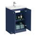 Venice Abstract 600mm Blue Vanity Unit - Floor Standing 2 Door Unit with Chrome Square Drop Handles profile small image view 5 