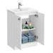 Venice Abstract 600mm White Vanity Unit - Floor Standing 2 Door Unit with Chrome Square Drop Handles profile small image view 7 