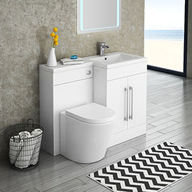 Valencia 1100mm Combination Bathroom Suite Unit with Basin + Solace Toilet