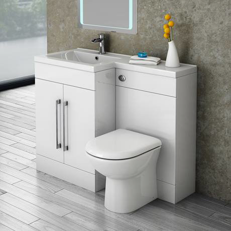 Valencia 1100 Vanity Unit Suite + Walk In Enclosure | Victorian Plumbing UK