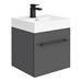 Valencia Cloakroom Suite (Gloss Grey Vanity with Matt Black Handle + Toilet) profile small image view 2 