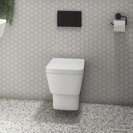 Valencia Wall Hung Toilet with Soft Close Seat (inc. Matt Black Flush