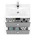 Venice Abstract 600mm Grey Vanity Unit - Wall Hung 2 Drawer Unit with Chrome Square Drop Handles profile small image view 6 