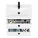 Venice Abstract 600mm White Vanity Unit - Wall Hung 2 Drawer Unit with Matt Black Square Drop Handles profile small image view 5 