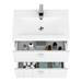 Venice Abstract 600mm White Vanity Unit - Wall Hung 2 Drawer Unit with Chrome Square Drop Handles profile small image view 6 
