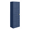 Venice Abstract Wall Hung Tall Storage Cabinet - Blue - with Brushed Brass Square Drop Handle profile small image view 1 