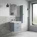 Venice Abstract 600mm Grey Vanity Unit - Wall Hung 2 Drawer Unit with Chrome Square Drop Handles profile small image view 5 