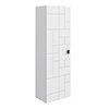 Venice Abstract Wall Hung Tall Storage Cabinet - White - with Matt Black Square Drop Handle profile small image view 1 