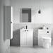 Venice Abstract 600mm White Vanity Unit - Floor Standing 2 Door Unit with Chrome Square Drop Handles profile small image view 5 